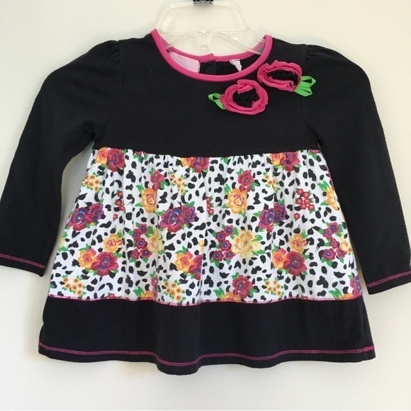 Bundle 2 Pcs Set Little Girls Floral Long sleeve top and Green Velvet Pant - Picture 13 of 16